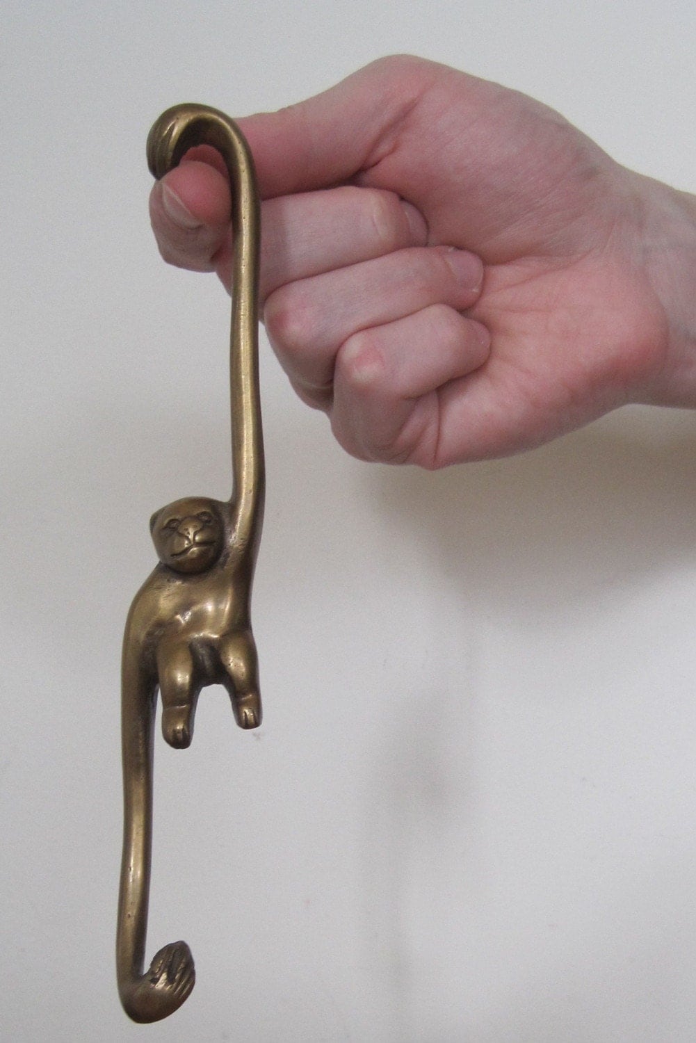 SALE Vintage Brass Monkey Hooks Chain of three