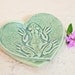 Frog Heart Trinket Dish, Toad on a Lily Pad, Ring Holder Green Valentine Love Frog Prince