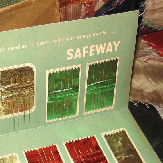 Vintage Safeway Grocery Store Sewing Needle Set 1950s