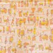 Vintage 70s Novelty Children's Fabric Alphabet and Pie Victorian Pink Yellow Orange