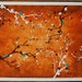 Turquoise and White Cherry Blossoms Original Oil Painting