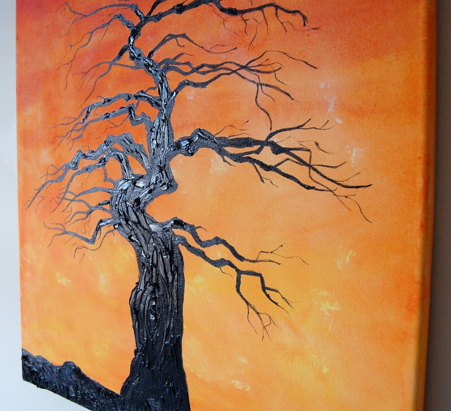 Peaceful Bonsai Sunset Original Oil Painting SALE