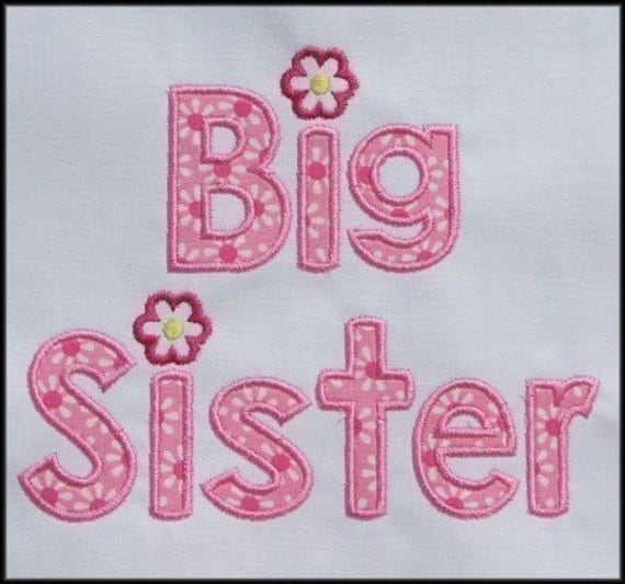 Big Sister Applique Designs 2 Sizes