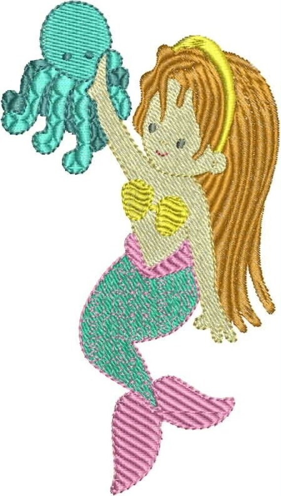 Mermaid embroidery design