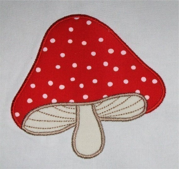 Mushroom Applique design 3 sizes hoop Machine Embroidery