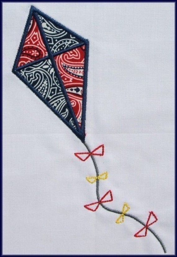 Kite Applique designs 3 sizes