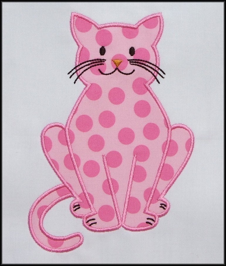 INSTANT DOWNLOAD Kitty Applique designs 3 sizes