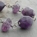 Chunky Amethyst Bracelet, Purple, Wire Wrapped, Sterlking Silver, Oxidized