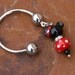 Minnie Mouse Disney SRA Lampwork DeSIGNeR KeYChAiN Happies Place on Earth Red Black Disneyland Mickey