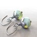 aqua dangle earrings with lampwork beads and sterling silver