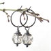 handmade hoop dangle earrings with crackled glass and sterling silver
