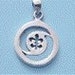 1 Sterling Silver Hurricane Fleur De Lis Pendant Charm 18mm round plus bale
