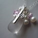 Sparkly Lavender Sea Glass and Pearl Necklace
