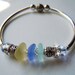 Silver Sea Glass Bracelet with Pastel Beach Glass Jewelry