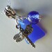 Cobalt Blue Sea Glass and Dragonfly Necklace
