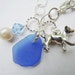 Dog Beach Glass Sterling Bracelet Blue Sea Glass