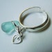 Seaglass Toe Ring Sterling Silver Adjustable Ring Sea Glass Beach GlassToe Ring