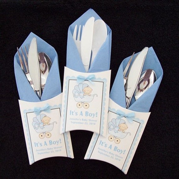 Items similar to Baby Shower Silverware and Napkin Holder, Baby Buggy