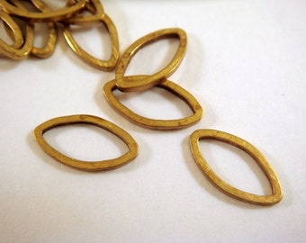 50 Oval Brass Link Marquis Ring Raw Unplated 12x6mm - 50 pc - F4004LK-BRS50