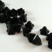 25 Black Glass Flower Bead Flower Bell Beads Morning Glory Opaque 12x10mm - 25 pc - 3837