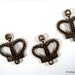 3 Crown Link Connector Antique Brass Plated 24x22mm - 3 pc - 4853-M