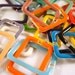 40 Open Rectangle Enamel Drop Epoxy Charm Bead 20x14mm Double Sided Assortment - 40 pc - 5395