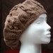 Brown Cable Knit Beret Hat