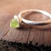 PERIDOT // Sterling silver ring with natural Peridot raw crystal