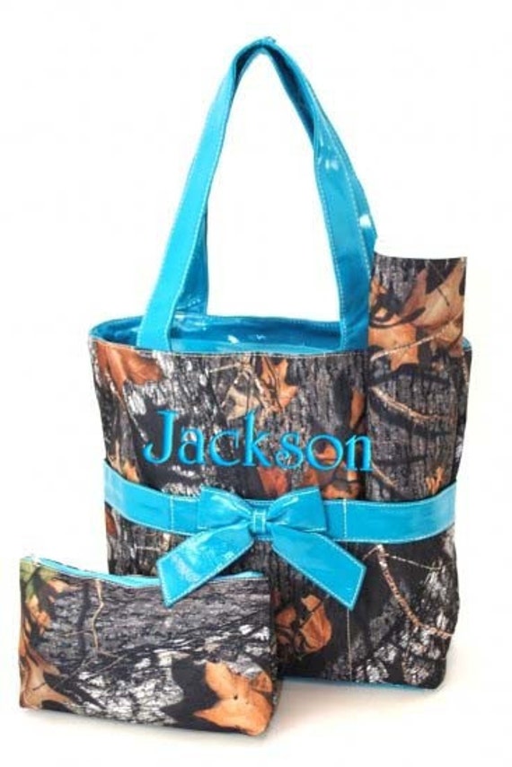 Diaper Bag Personalized Camouflage Blue Mossy Oak Camo by parsik93