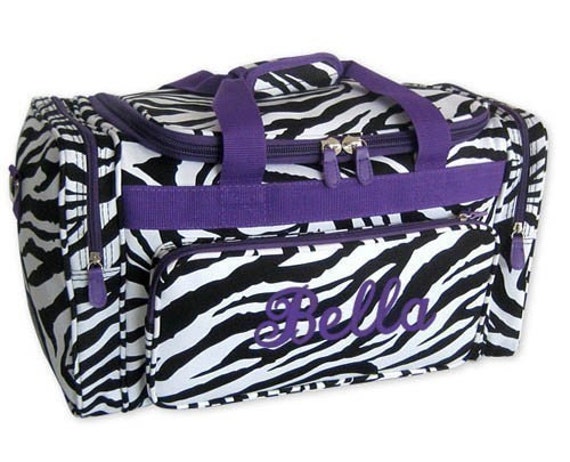 Personalized Duffle Bag Zebra Purple Dance Ballet Gym Travel Luggage ...