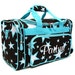 Personalized Duffle Bag Stars Brown Blue Dance Gym Cheer Luggage