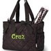 Personalized Diaper Bag Brown White Polka Dots Quilted 2pc