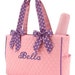 Diaper Bag Personalized Pink Lavender Polka Dots Quilted Monogrammed