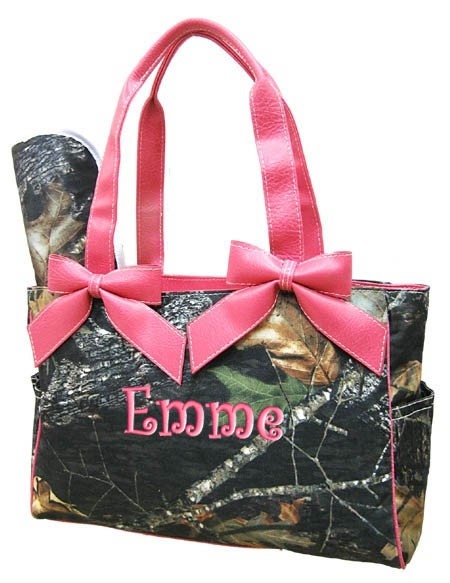 Personalized Diaper Bag Pink Camouflage Mossy Oak Camo Army