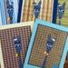 PaniEva's Greyhound any occasion card set whimsical blue brown green silly old greyhound