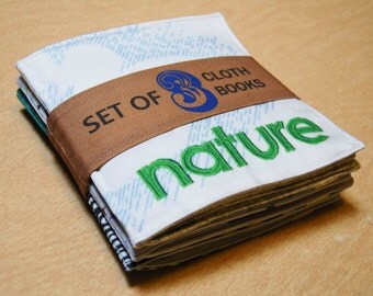 Organic Cloth Books, Set of 3, Your Choice