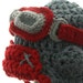 Red Aviator Hat Set with Goggles - Cotton Crochet