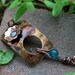 Walnut Patina and Flower Clasp with Beaded Hook...Brass and Copper