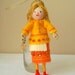 Felt Art Doll - Tangerine Celebration Piksee - Hanging Ornament
