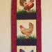 Quilted Wall Hanging - Summer farm roosters - Thanksgiving decoration