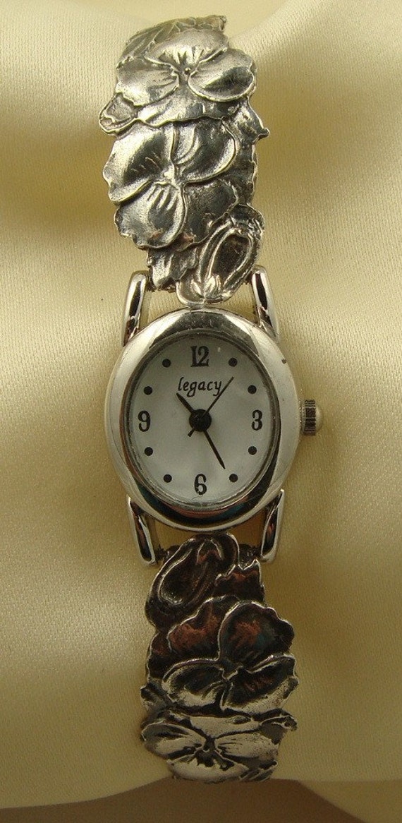 Pansy Sterling Silver Antique Spoon Watch SALE