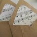 Brown Bag Vintage Music sheet Handmade envelopes and seals