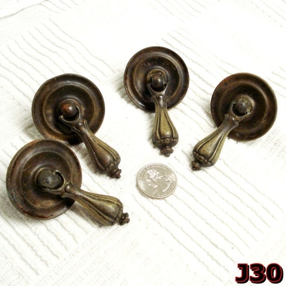 set vintage tear drop drawer pulls by pullz on Etsy