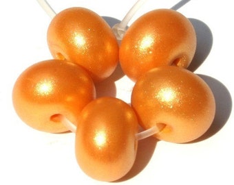 Bright Gold Sparkle - Spacer Beads - Handmade Lampwork Glass