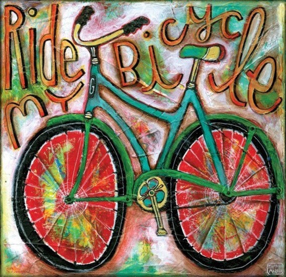 Items similar to Ride My Bicycle Art Print on Etsy