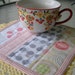 Sweet Scrappy Pink Mug Rug Coaster