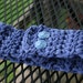 Blue Crocheted TShirt Yarn Headband with Button Closures