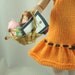 Miniature knitting basket, yarn and needles