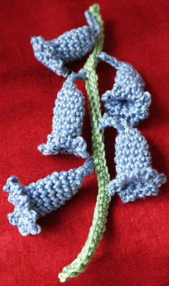 Crochet Bluebell flowers on a stem PATTERN