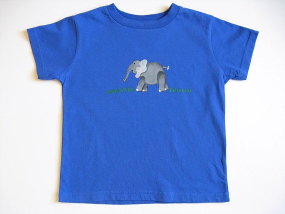 Elephant T Shirt Kids Hand Painted Zoo by boygirlboygirldesign